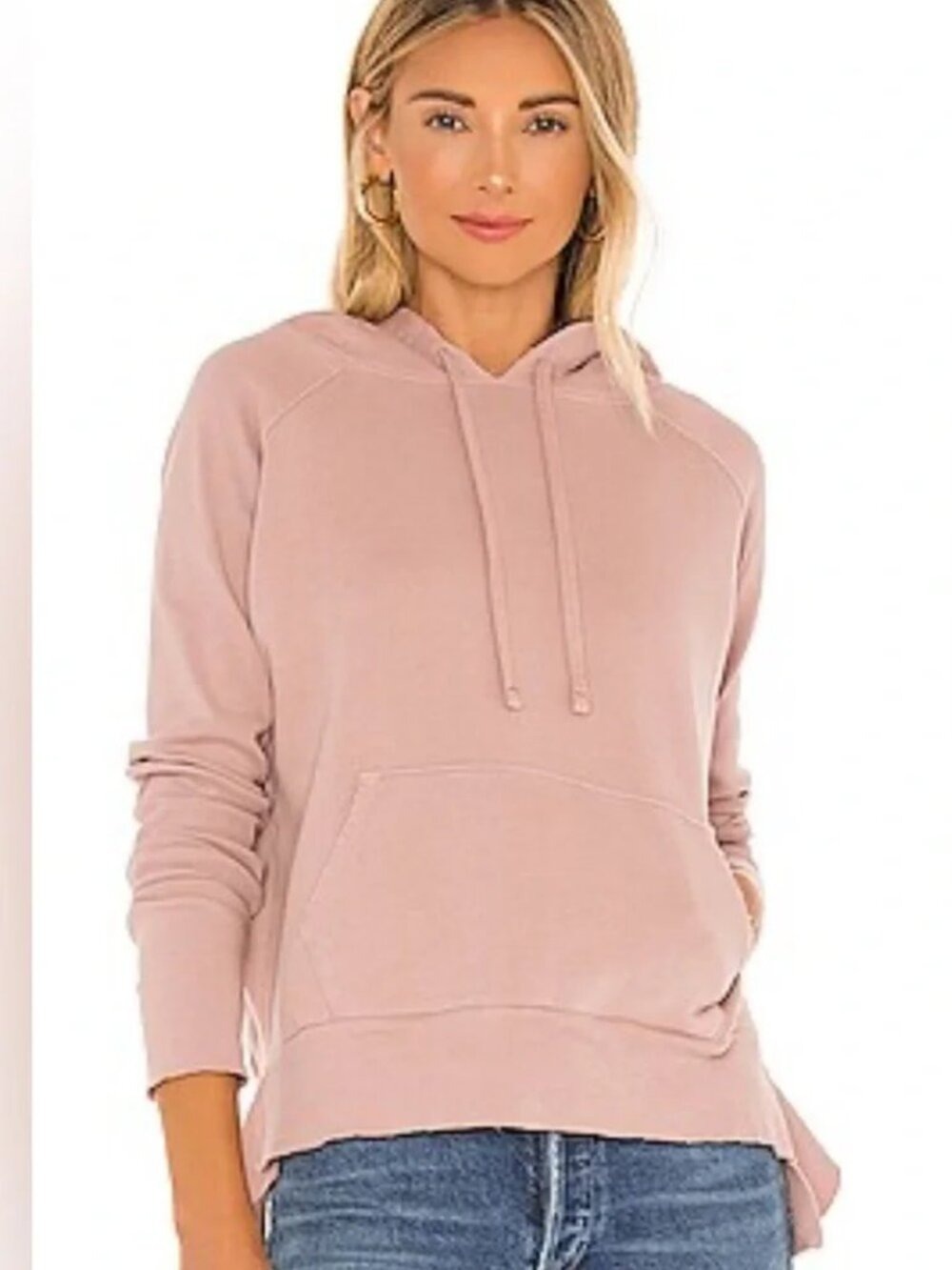 FRANK & EILEEN Tee Lab Light Pink Distressed Oversized Pullover Hoodie Size XS